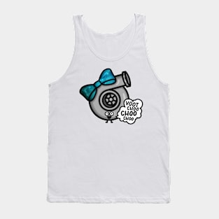 What Does The Cutest Turbo Say - Blue Galaxy Bow Tank Top